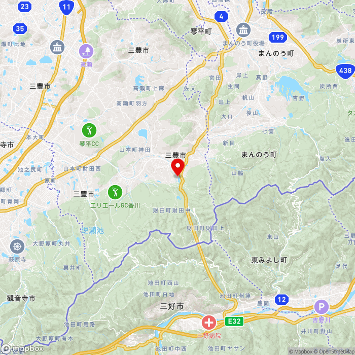 道の駅たからだの里さいたの地図（zoom11）香川県三豊市財田町財田上180-6