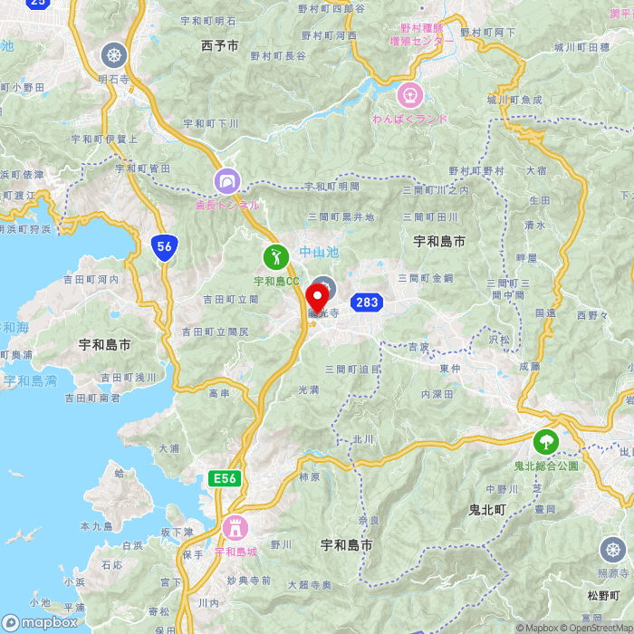 道の駅みまの地図（zoom11）愛媛県宇和島市三間町務田180-1