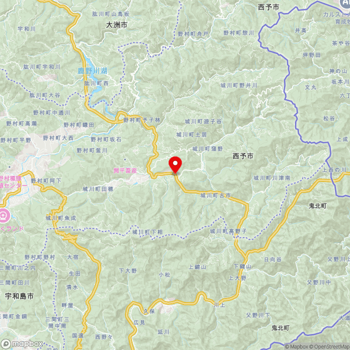 道の駅きなはい屋しろかわの地図（zoom11）愛媛県西予市城川町下相1008-1