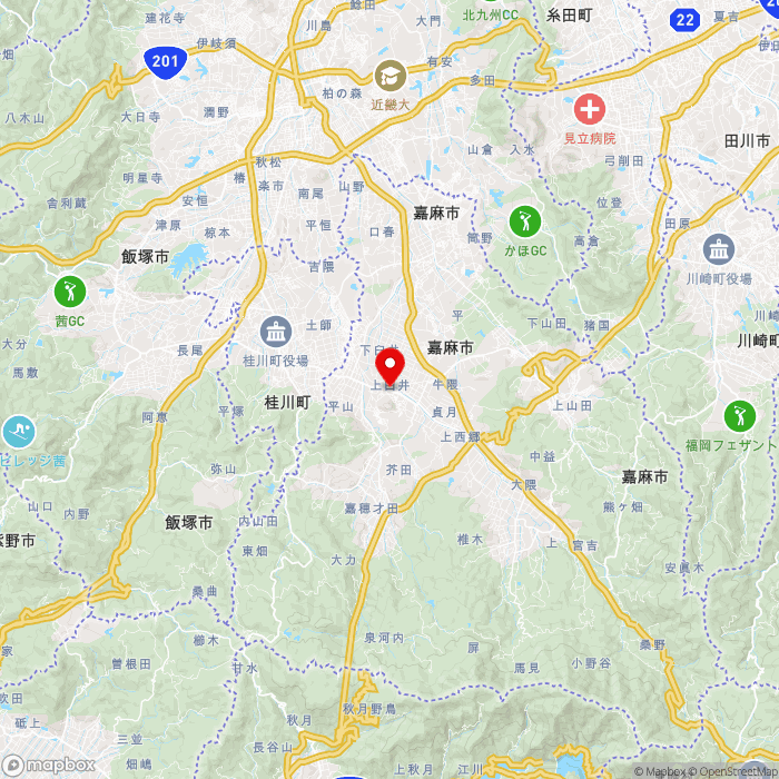 道の駅うすいの地図（zoom11）福岡県嘉麻市上臼井328-1