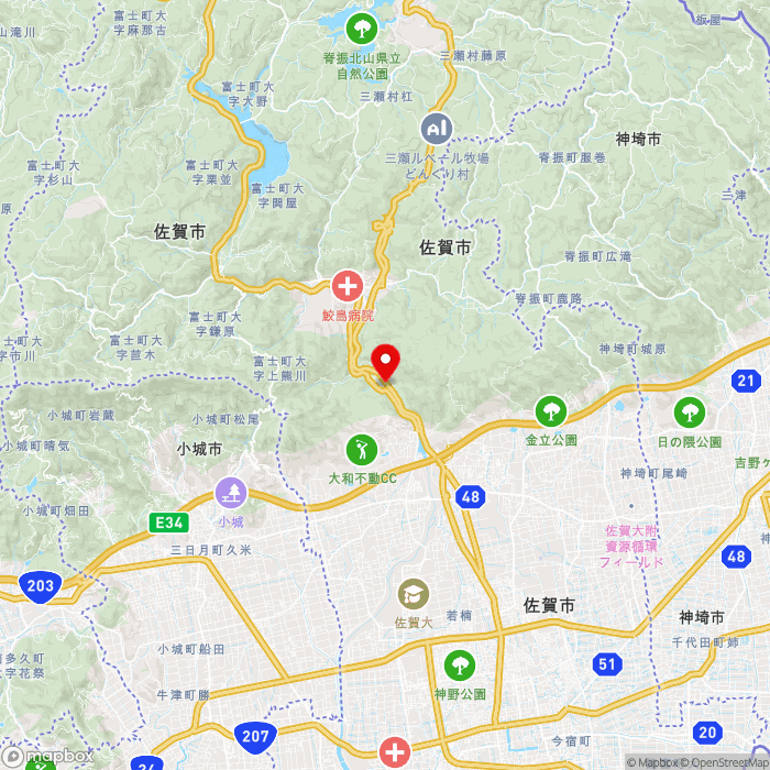 道の駅大和の地図（zoom11）佐賀県佐賀市大和町梅野805