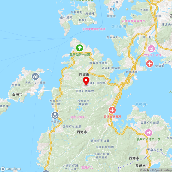 道の駅さいかいの地図（zoom11）長崎県西海市西海町木場郷488-1