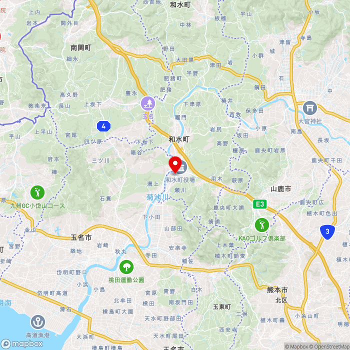 道の駅きくすいの地図（zoom11）熊本県玉名郡和水町江田455