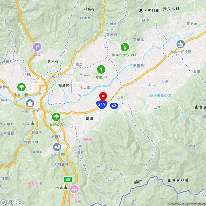 道の駅錦の地図（zoom11）熊本県球磨郡錦町一武1544-1