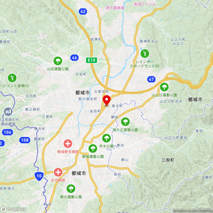 道の駅都城NiQLLの地図（zoom11）宮崎県都城市都北町5225-1