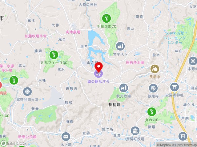 千葉県の道の駅ながらの地図
