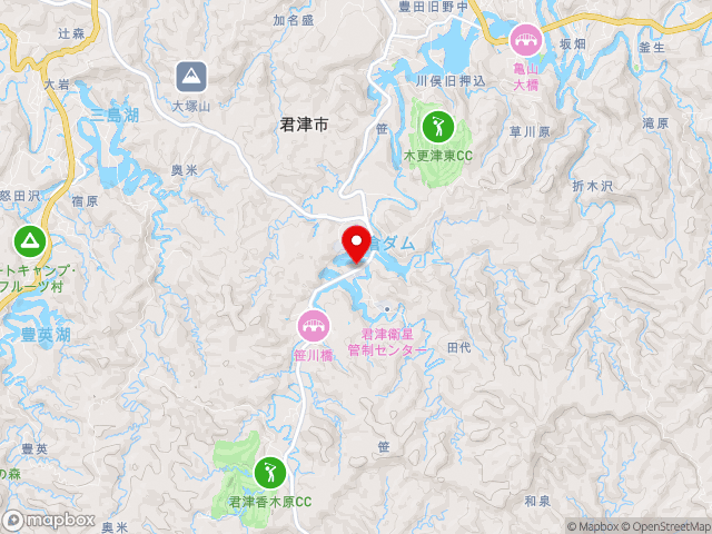 千葉県の道の駅 ふれあいパーク・きみつの地図