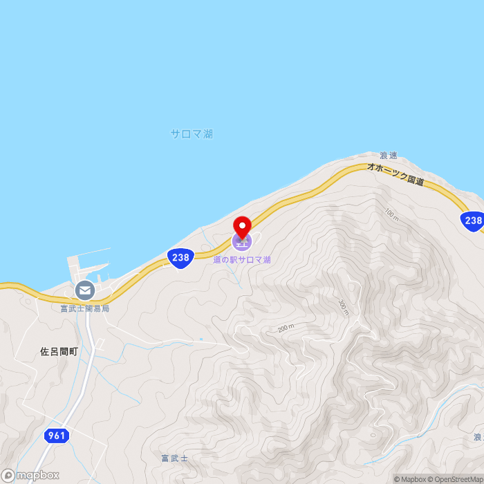 道の駅サロマ湖の地図（zoom13）北海道常呂郡佐呂間町字浪速121-3