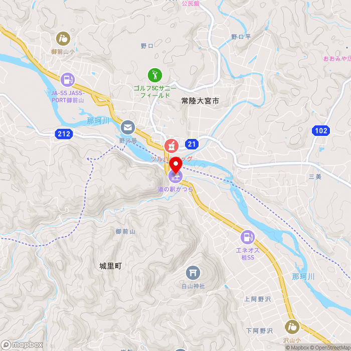 道の駅かつらの地図（zoom13）茨城県東茨城郡城里町赤沢37