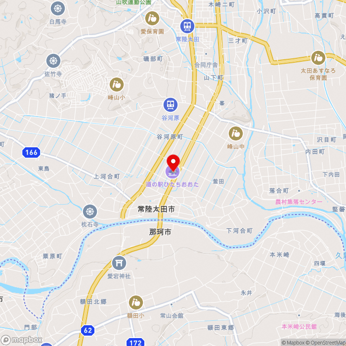 道の駅ひたちおおたの地図（zoom13）茨城県常陸太田市下河合町1016-1