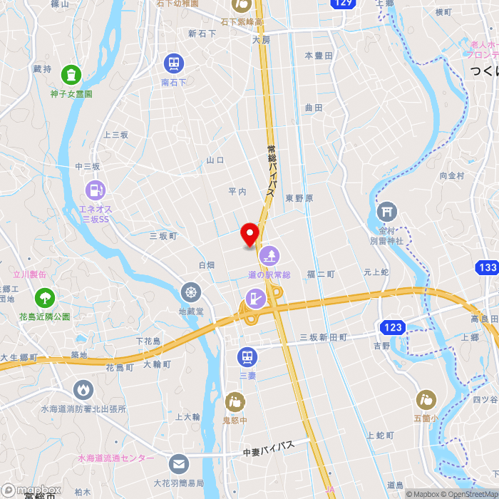 道の駅常総の地図（zoom13）茨城県常総市三坂新田町2004