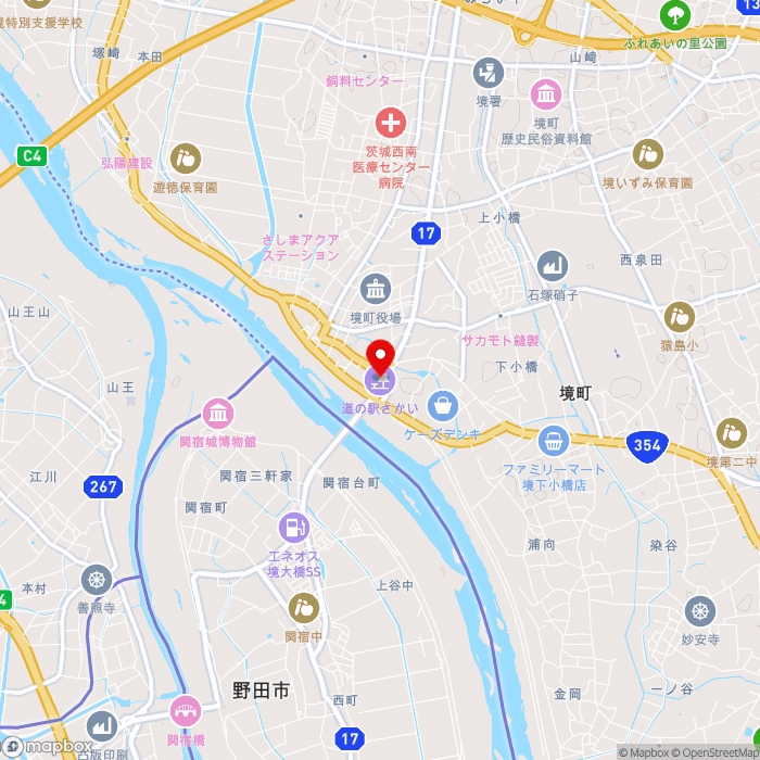 道の駅さかいの地図（zoom13）茨城県猿島郡境町1341-1