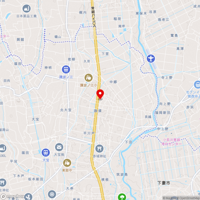 道の駅しもつまの地図（zoom13）茨城県下妻市数須140