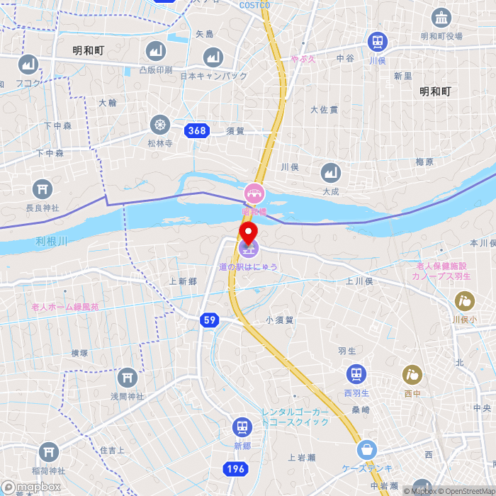 道の駅はにゅうの地図（zoom13）埼玉県羽生市上新郷7066