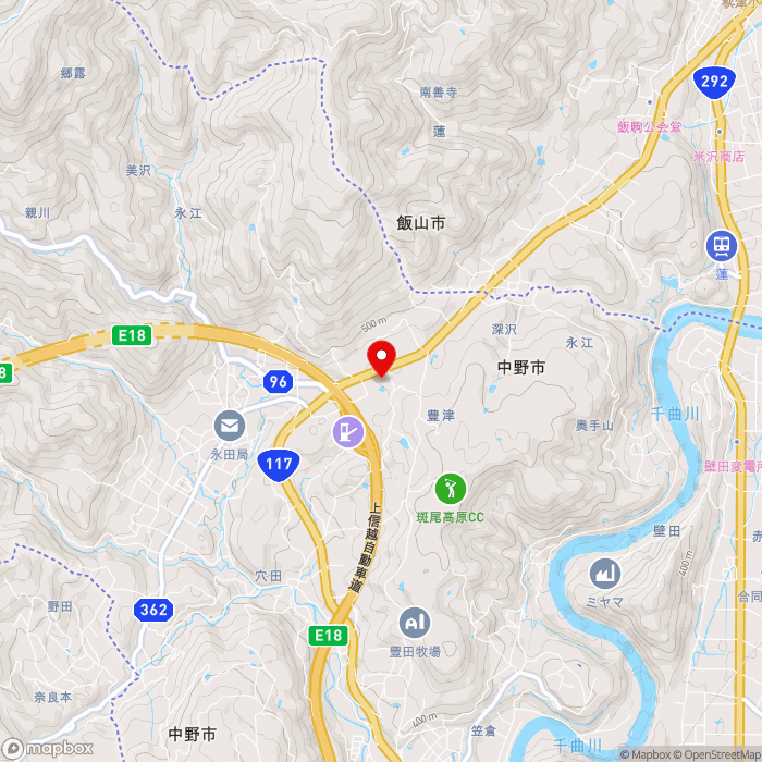 道の駅ふるさと豊田の地図（zoom13）長野県中野市永江2136