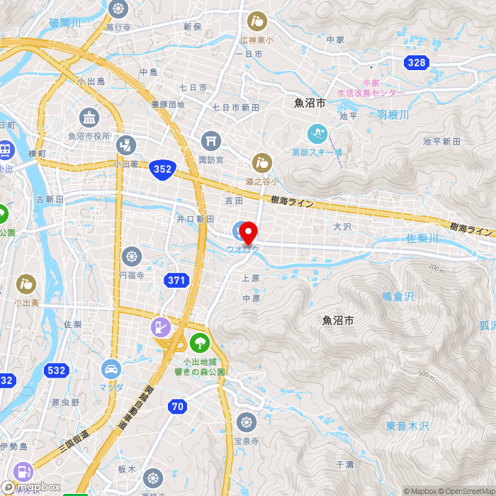 道の駅ゆのたにの地図（zoom13）新潟県魚沼市吉田1148