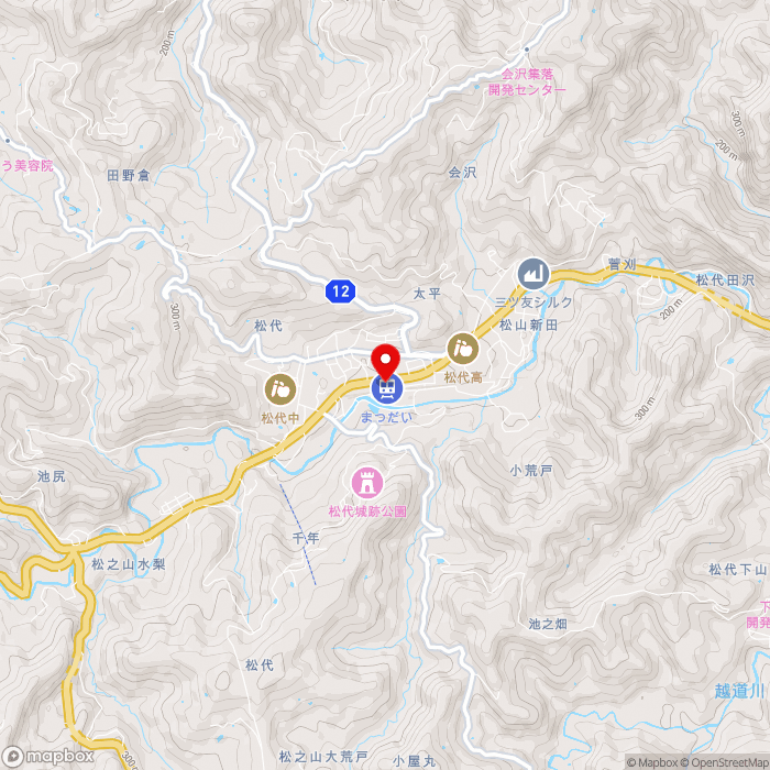 道の駅まつだいふるさと会館の地図（zoom13）新潟県十日町市松代3816
