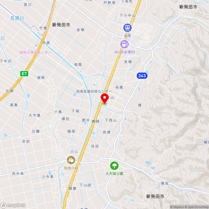 道の駅加治川の地図（zoom13）新潟県新発田市横岡1147