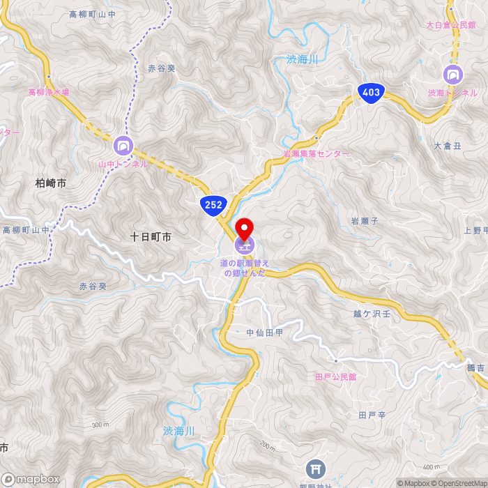 道の駅瀬替えの郷せんだの地図（zoom13）新潟県十日町市中仙田甲826