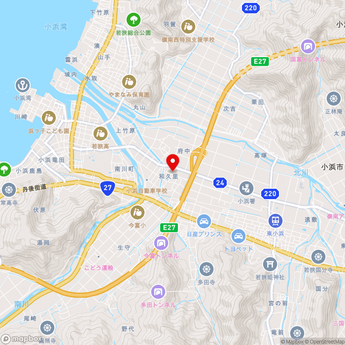 道の駅若狭おばまの地図（zoom13）福井県小浜市和久里24号45番地2