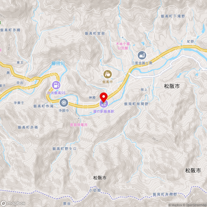 道の駅飯高駅の地図（zoom13）三重県松阪市飯高町宮前177
