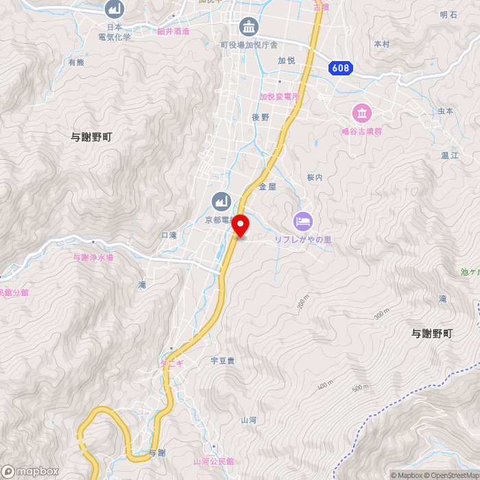 道の駅シルクのまち　かやの地図（zoom13）京都府与謝郡与謝野町字滝98