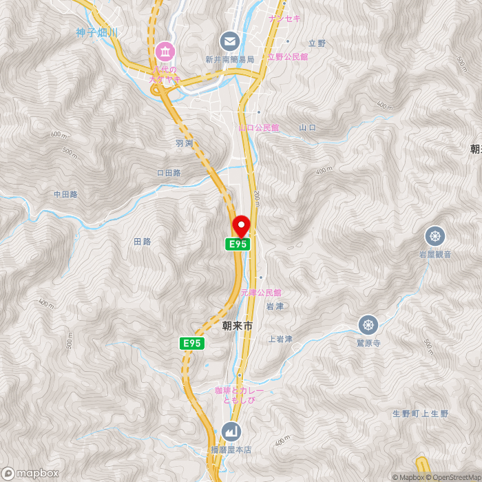 道の駅フレッシュあさごの地図（zoom13）兵庫県朝来市岩津96