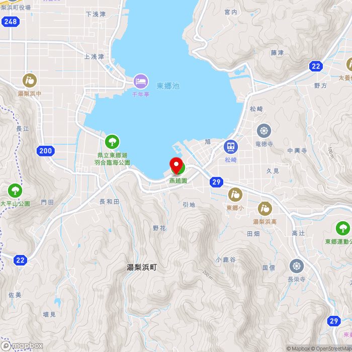 道の駅燕趙園の地図（zoom13）鳥取県東伯郡湯梨浜町引地563番地1