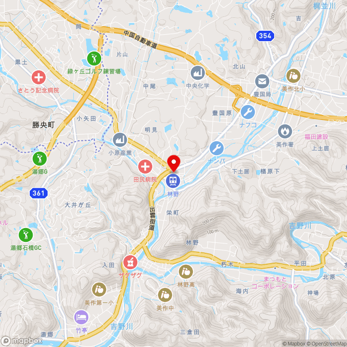 道の駅彩菜茶屋の地図（zoom13）岡山県美作市明見167