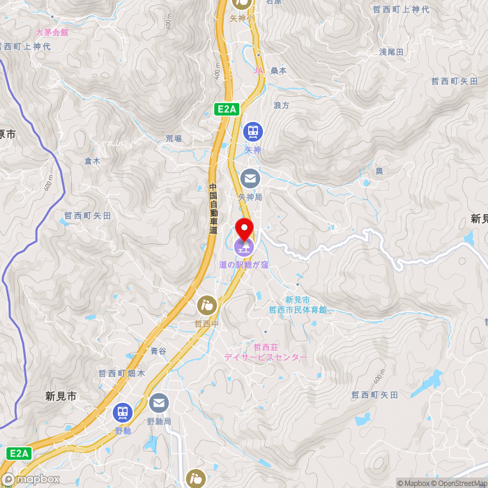 道の駅鯉が窪の地図（zoom13）岡山県新見市哲西町矢田3604