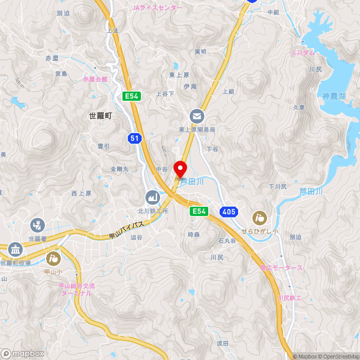 道の駅世羅の地図（zoom13）広島県世羅郡世羅町川尻2402番地1?