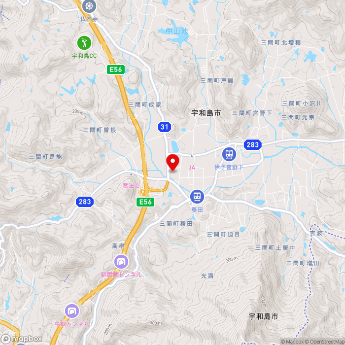 道の駅みまの地図（zoom13）愛媛県宇和島市三間町務田180-1