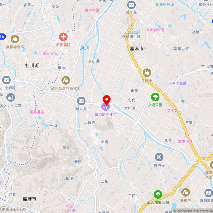 道の駅うすいの地図（zoom13）福岡県嘉麻市上臼井328-1