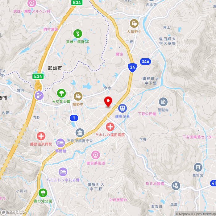 道の駅うれしの まるくの地図（zoom13）佐賀県嬉野市嬉野町大字下宿甲4370番地2