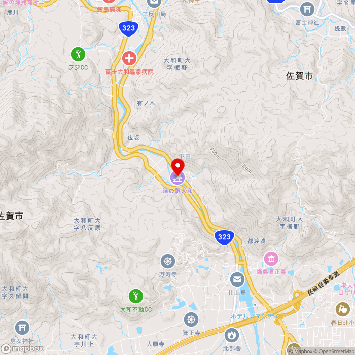 道の駅大和の地図（zoom13）佐賀県佐賀市大和町梅野805