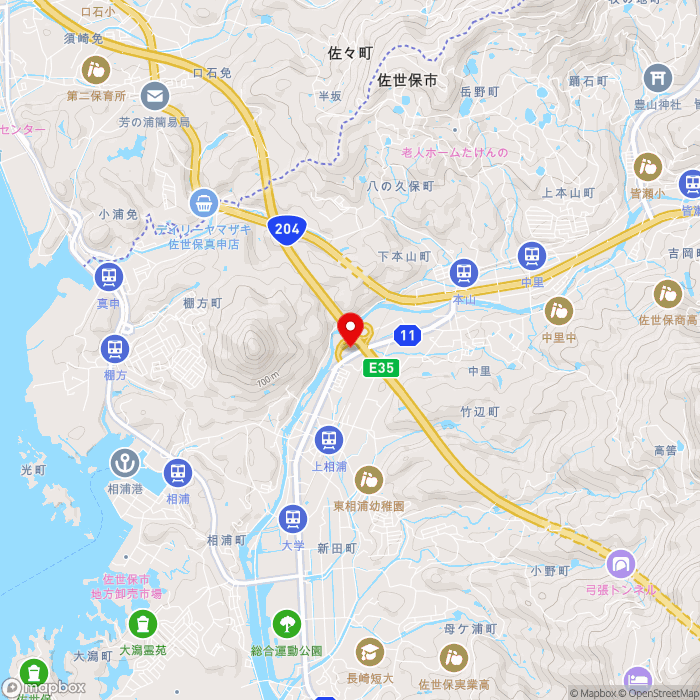 道の駅させぼっくす　９９の地図（zoom13）長崎県佐世保市愛宕町11