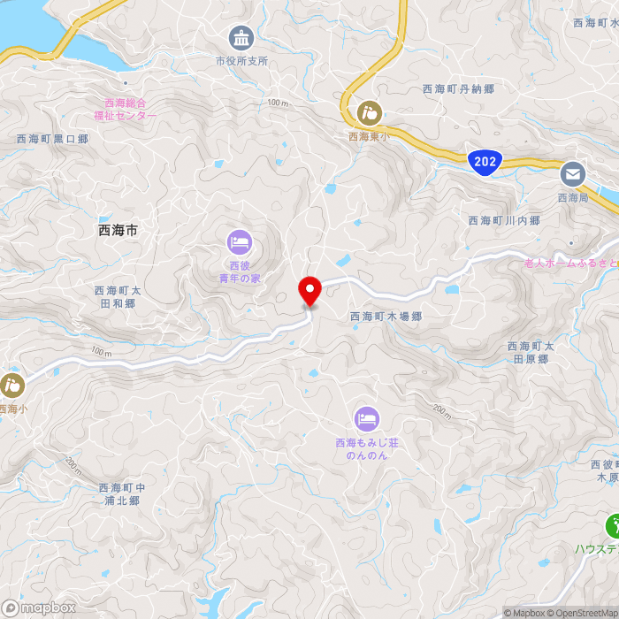 道の駅さいかいの地図（zoom13）長崎県西海市西海町木場郷488-1