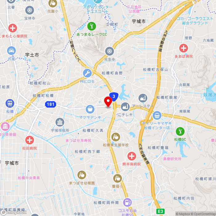 道の駅うきの地図（zoom13）熊本県宇城市松橋町久具757番地3