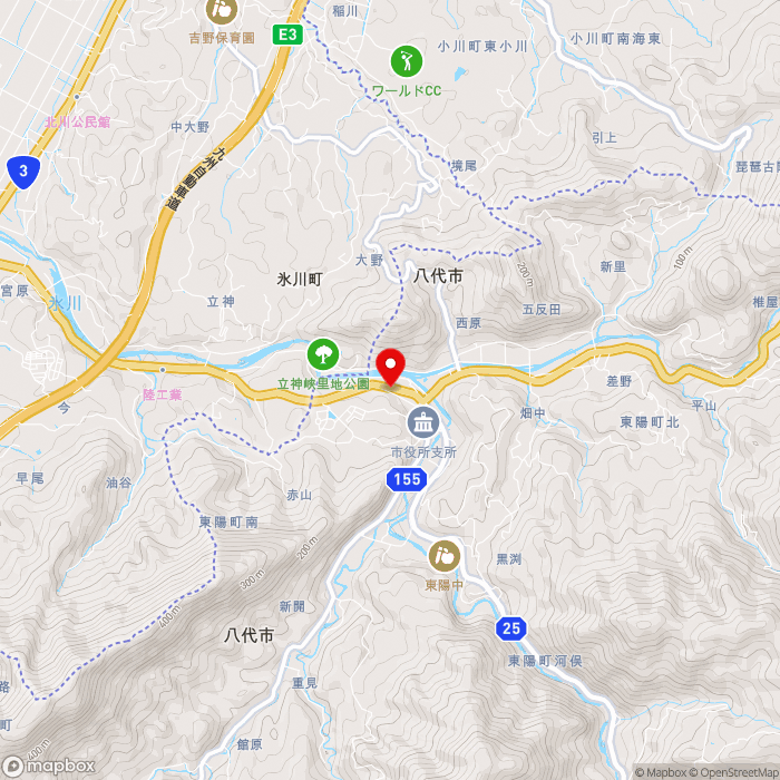 道の駅東陽の地図（zoom13）熊本県八代市東陽町南1051番地1