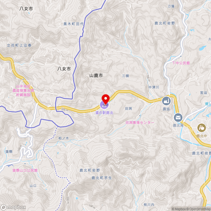 道の駅鹿北の地図（zoom13）熊本県山鹿市鹿北町岩野4186-130
