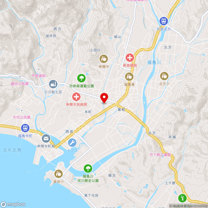 道の駅くしまの地図（zoom13）宮崎県串間市大字西方5503番地1