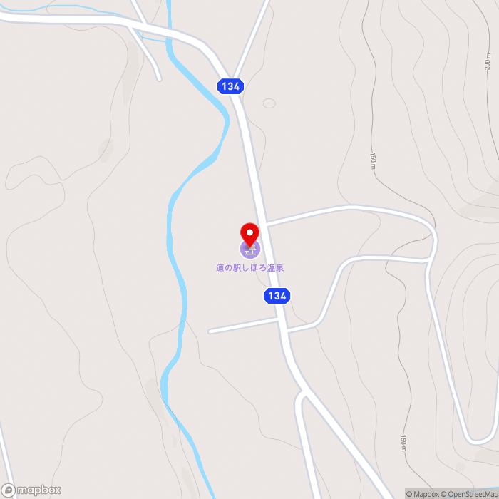 道の駅しほろ温泉の地図（zoom15）北海道河東郡士幌町下居辺西2線134