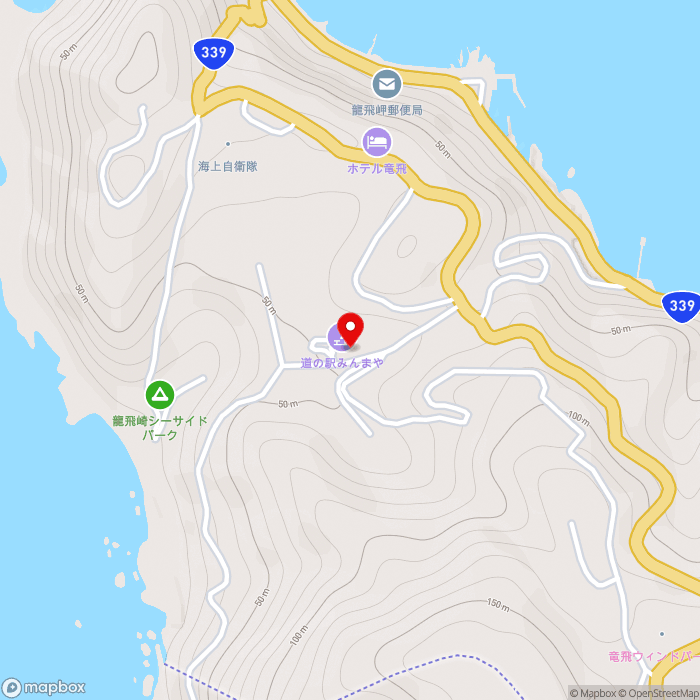 道の駅みんまやの地図（zoom15）青森県東津軽郡外ケ浜町三厩龍浜99