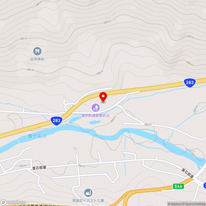 道の駅遠野風の丘の地図（zoom15）岩手県遠野市綾織町新里8地割2-1