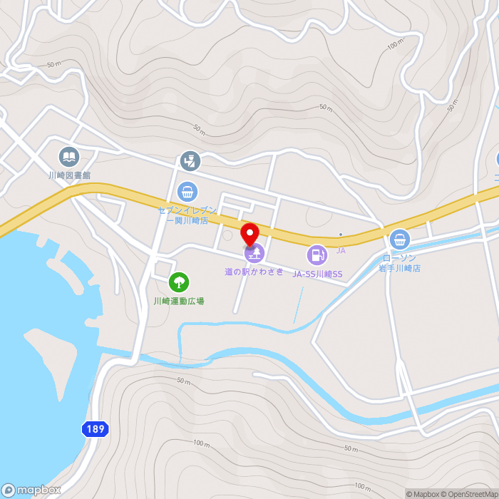 道の駅かわさきの地図（zoom15）岩手県一関市川崎町薄衣字法道地42-3