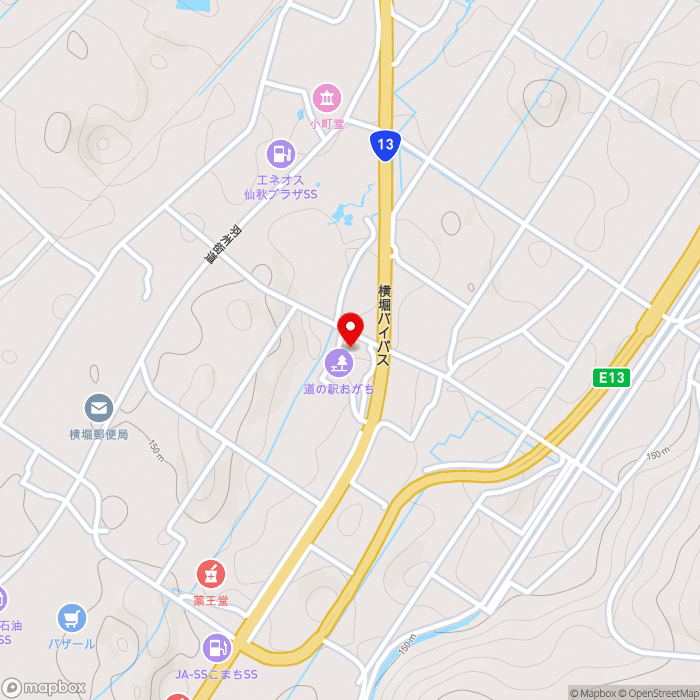 道の駅おがちの地図（zoom15）秋田県湯沢市小野字橋本90