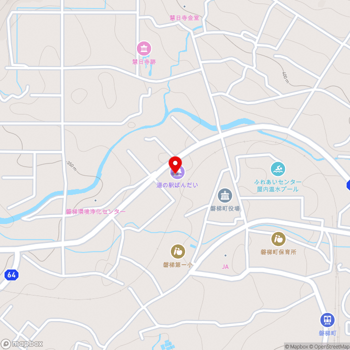道の駅ばんだいの地図（zoom15）福島県耶麻郡磐梯町大字磐梯字十王堂38
