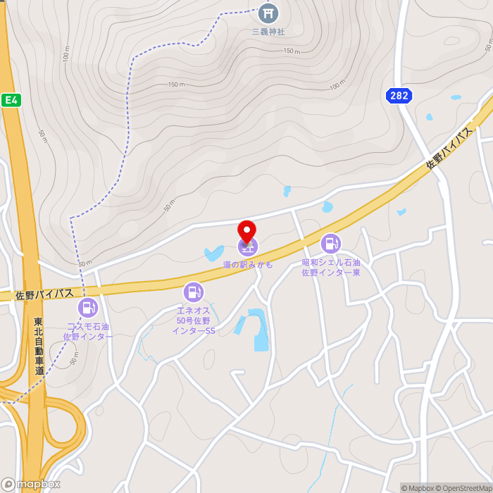 道の駅みかもの地図（zoom15）栃木県栃木市藤岡町大田和678