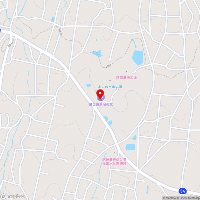 道の駅赤城の恵の地図（zoom15）群馬県前橋市荻窪町437-11