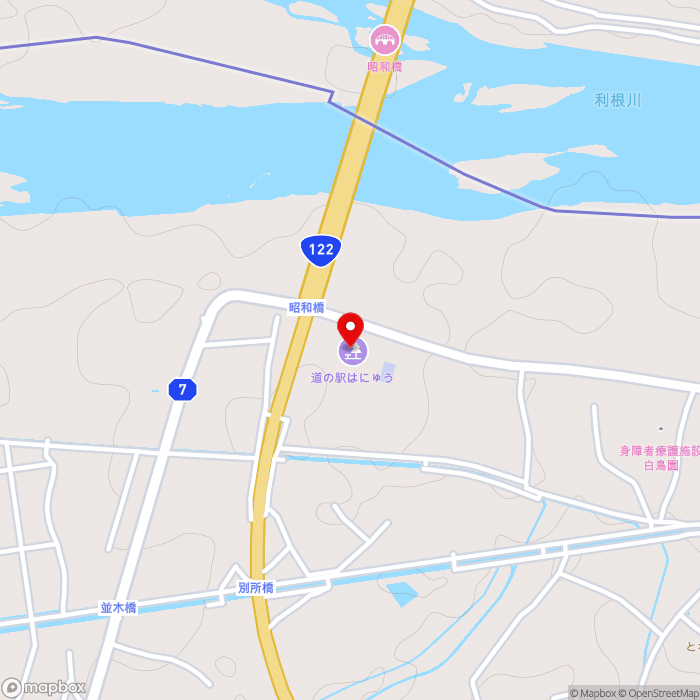 道の駅はにゅうの地図（zoom15）埼玉県羽生市上新郷7066